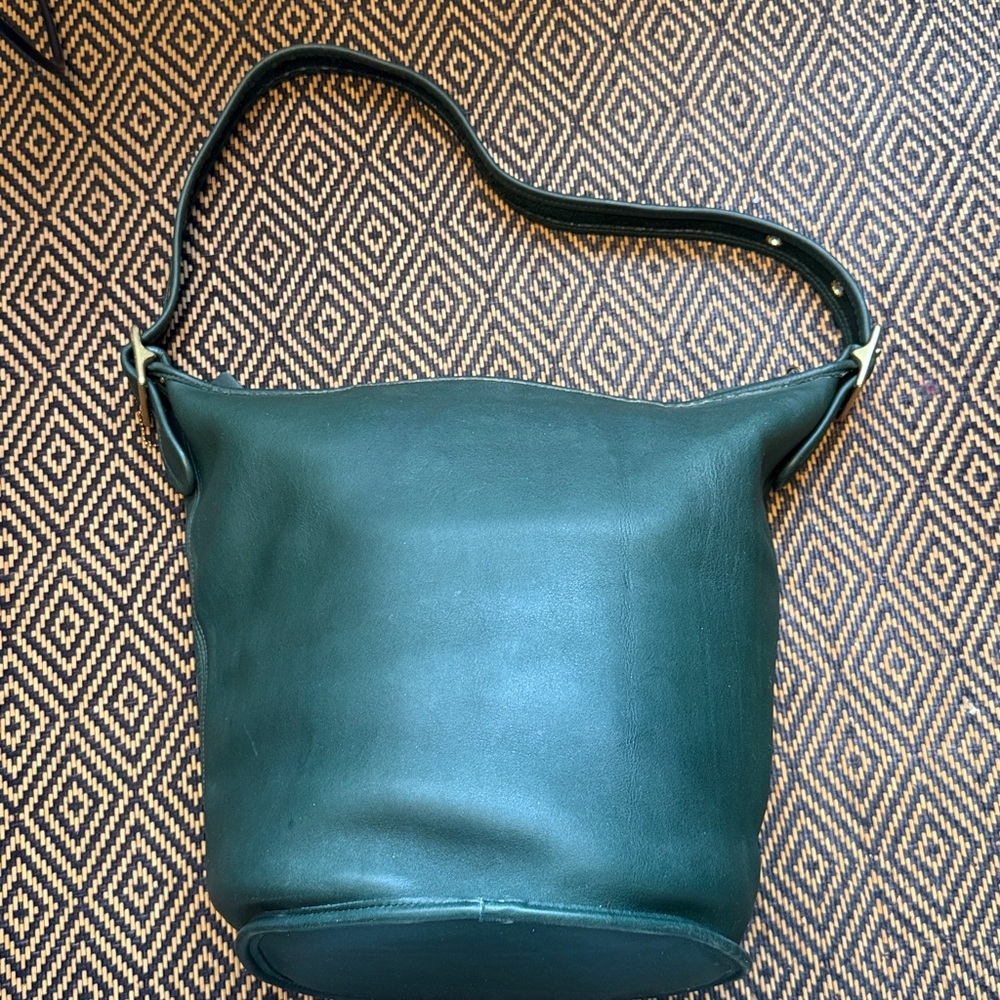 Vintage Coach XL Duffle Sac 9085 BOTTLE GREEN with brass